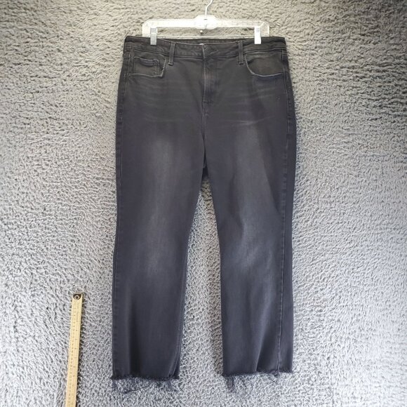 Old Navy Jeans Womens Size 14 Black High Rise Flare Ankle Denim Crop - Picture 1 of 11